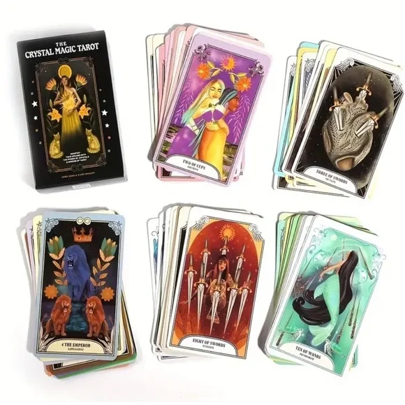 The Crystal Magic Tarot Cards - 78 Card Deck QRcode PDF Guidebook NIP